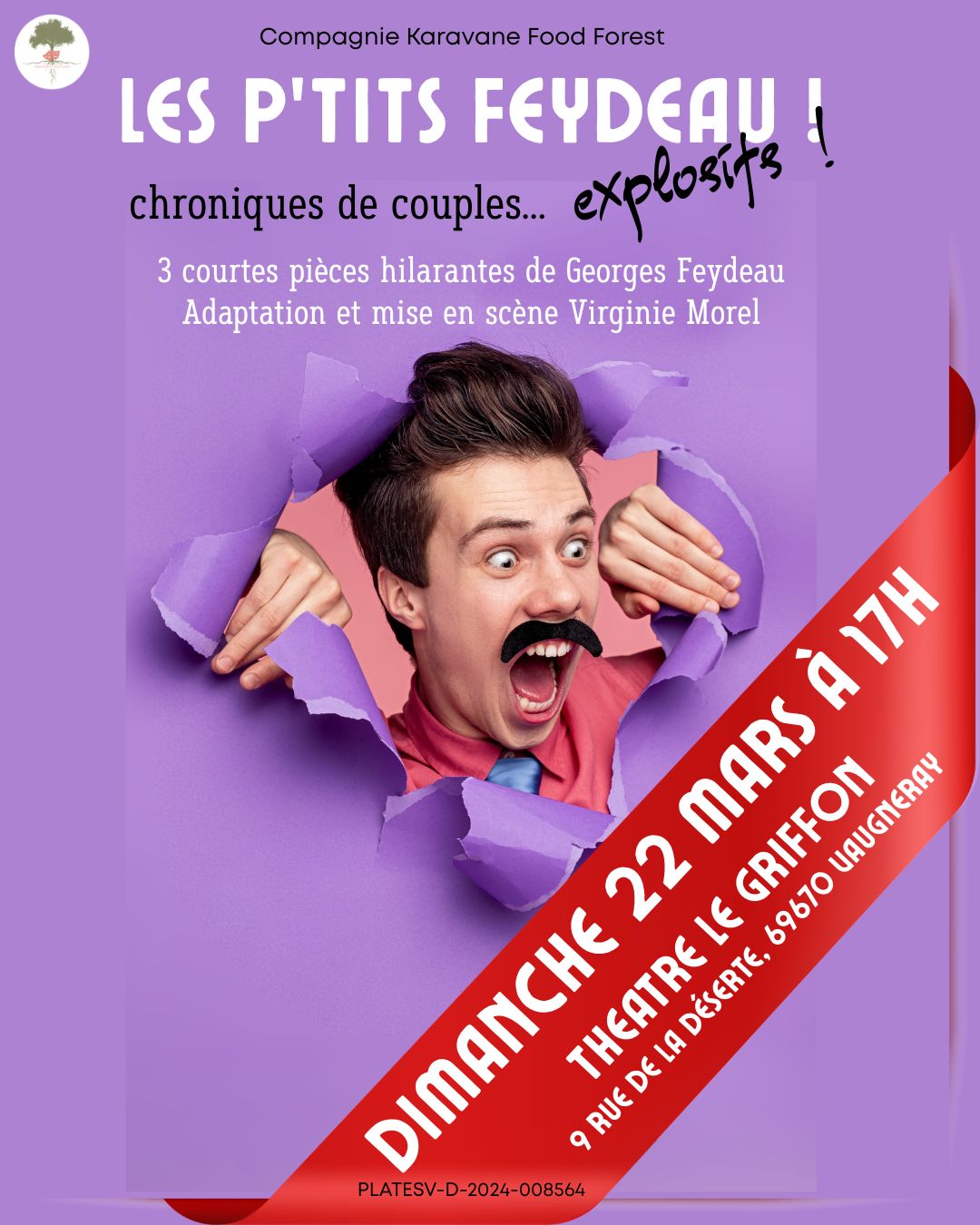 Troupe "Karavane Food Forest" hilare en costumes du spectacle "Les Femmes savantes"